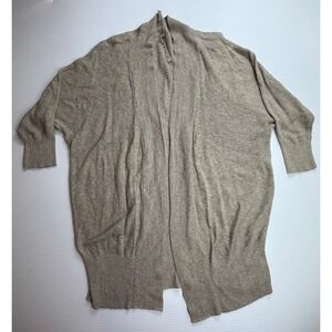 Leo Nicole Womens Cardigan Open Front Beige Knit Sweater Size S‎ Small